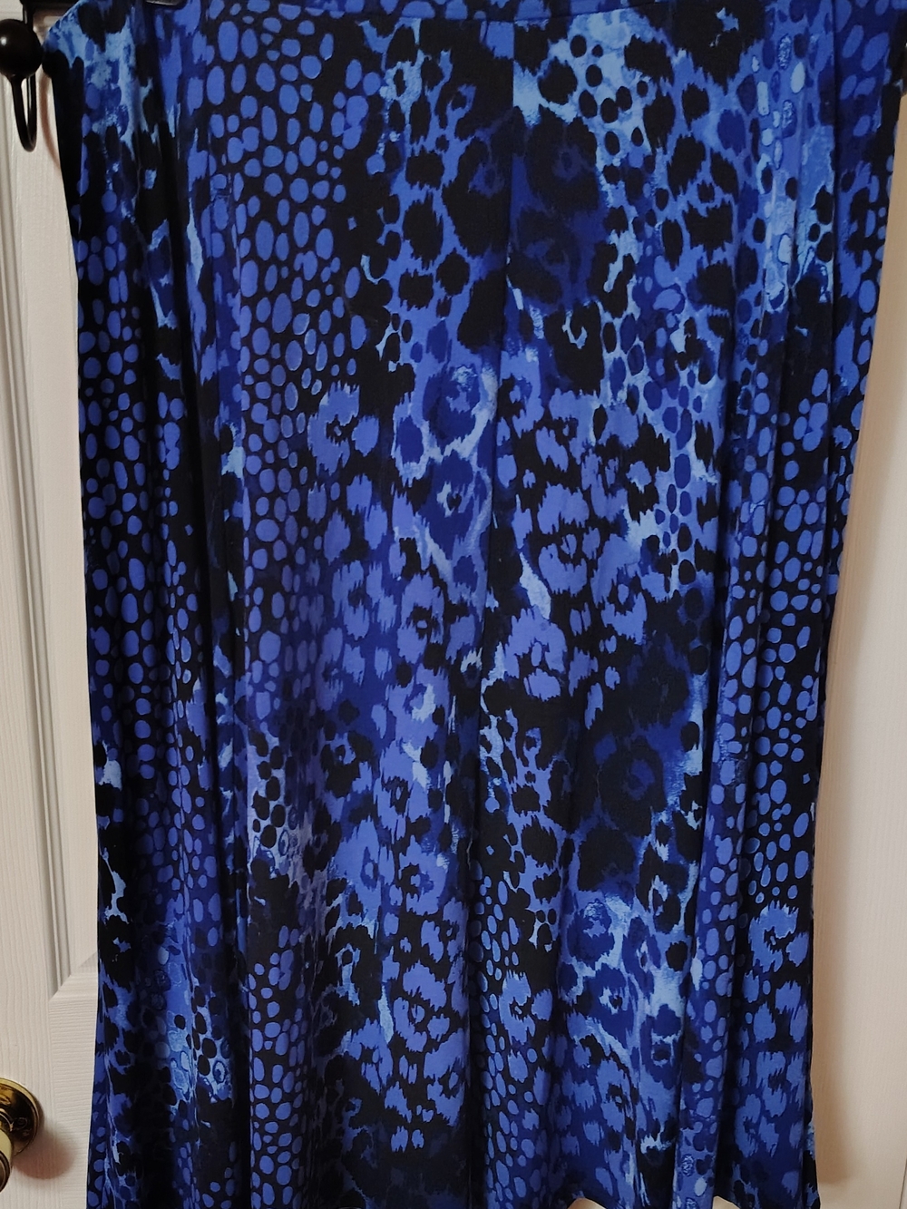 Just My Size Blue & Black Leopard Print Maxi Skirt